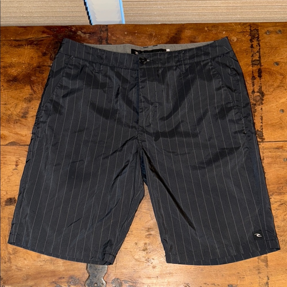 Men's Black Striped Hybrid Shorts